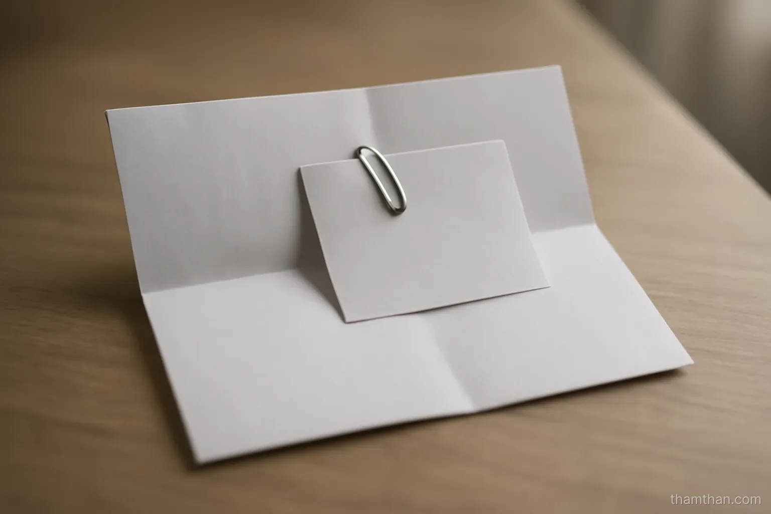 a printed statement folded once with a paperclip holding a smaller slip to it